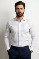 Camisa Social Masculina Xadrez Tradicional Grid