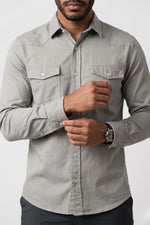 Camisa Masculina Casual Slim Fit Sarja