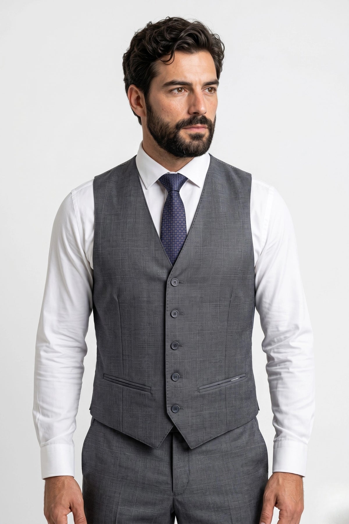 Terno Masculino Poliviscose Slim Príncipe de Gales Vicenza