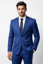 Terno Masculino Poliéster Semi Slim Azul Turquesa