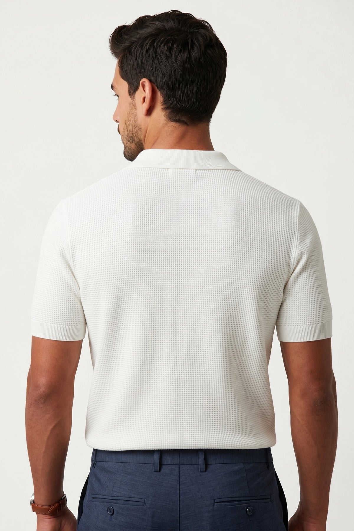 Camisa Polo Masculina Tricot V Textura