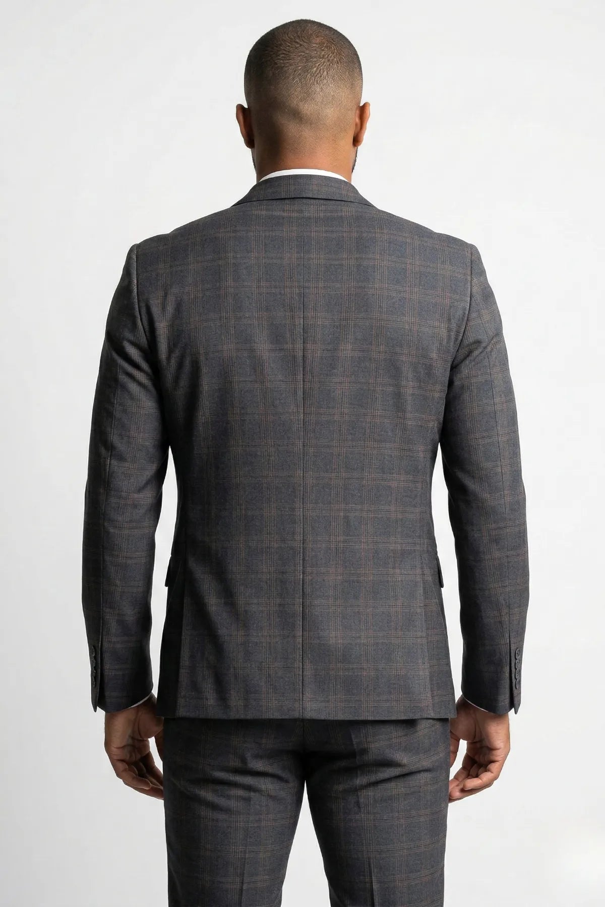 Terno Masculino Grafite Príncipe de Gales Semi Slim