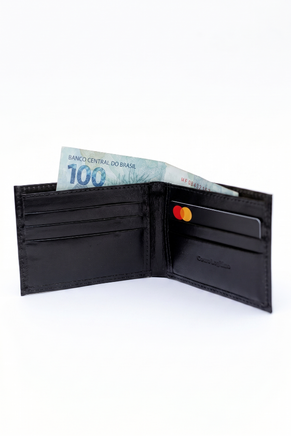 Carteira Masculina Slim RFID em Couro Legítimo