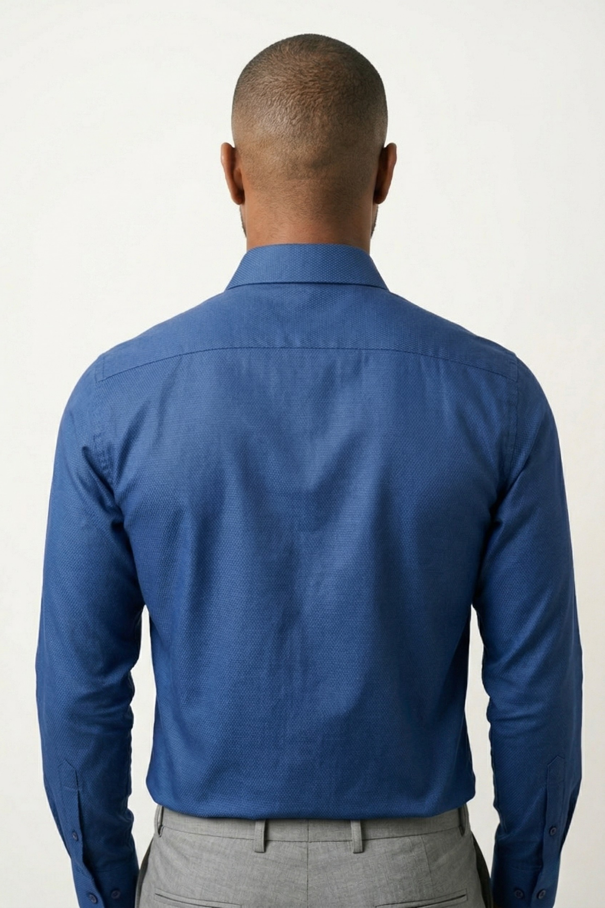 Camisa Social Slim Azul Texturizada Premium