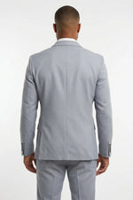 Terno Masculino Poliéster Semi Slim Cinza Claro