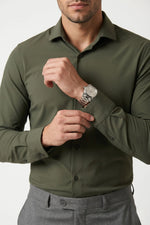 Camisa Social Masculina Tech em Poliamida Stretch