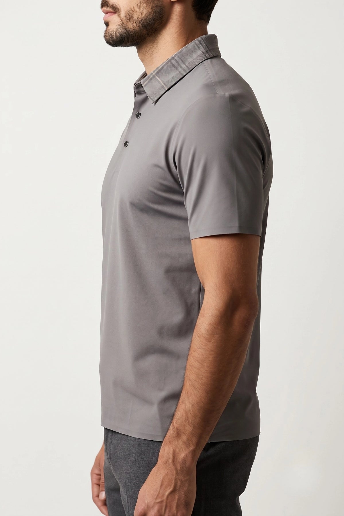 Camisa Polo Masculina Tech Slim Gola Xadrez com Elastano