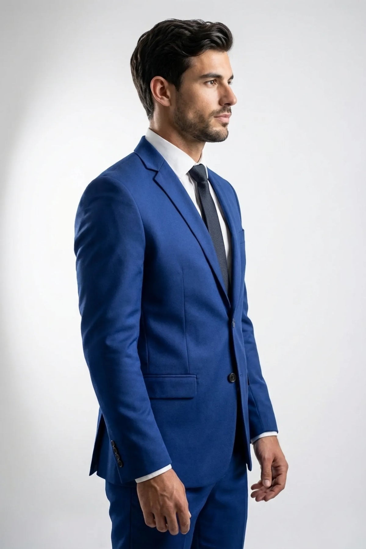 Terno Masculino Poliéster Semi Slim Azul Turquesa