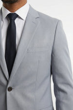 Terno Masculino Poliéster Semi Slim Cinza Claro