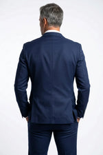 Terno Masculino Poliéster Slim Azul Marinho