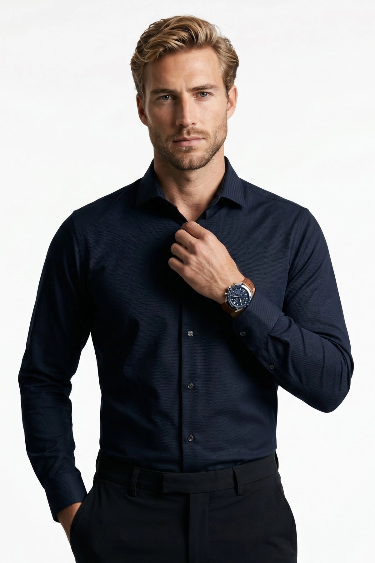 Camisa Social Tech Texturizada com Elastano