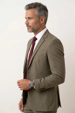 Terno Masculino Melange Semi Slim Cáqui