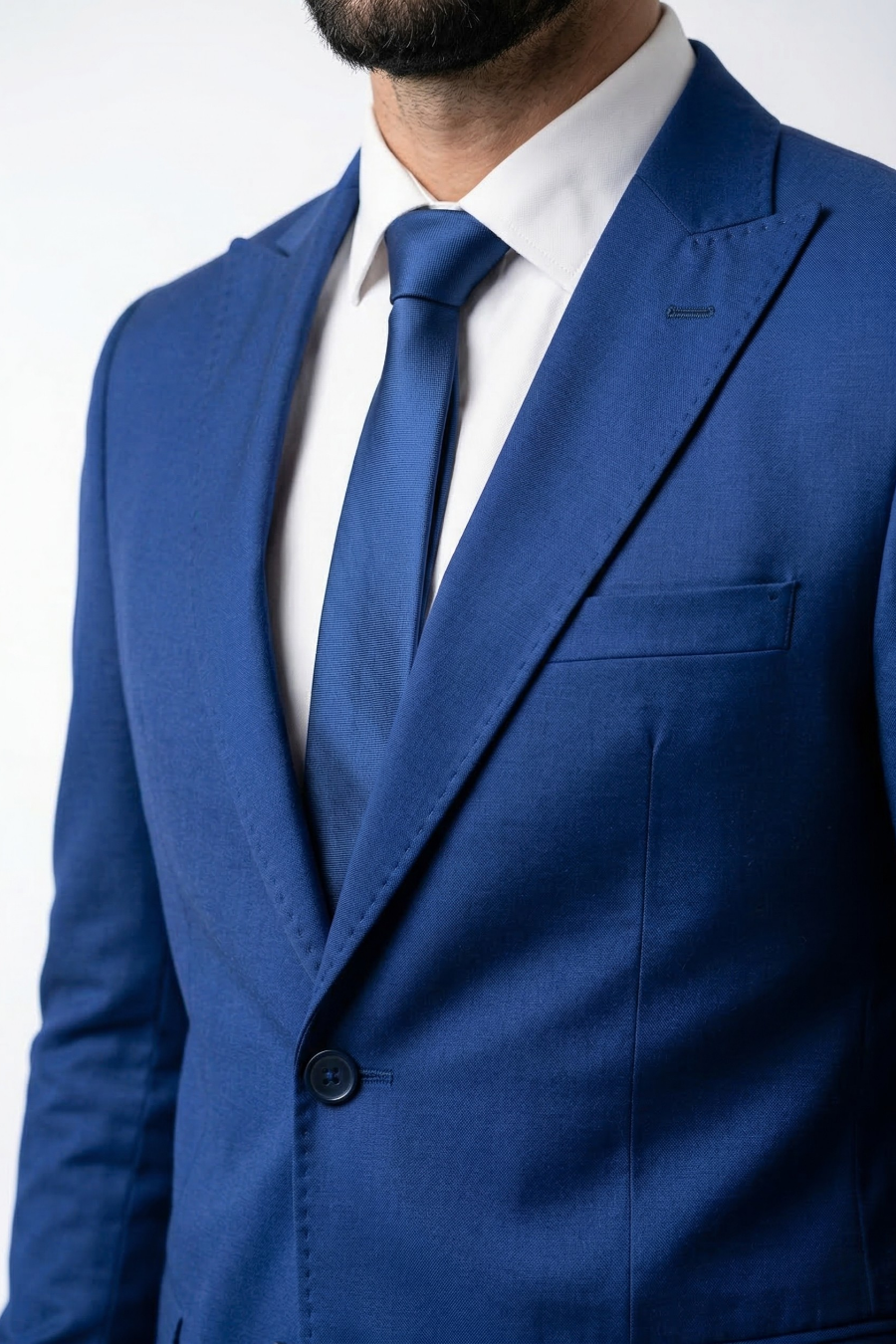 Terno Masculino Poliviscose Semi Slim Azul Bic