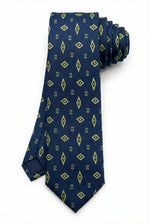 Gravata Masculina Estilo Seda Semi Slim Geométrica