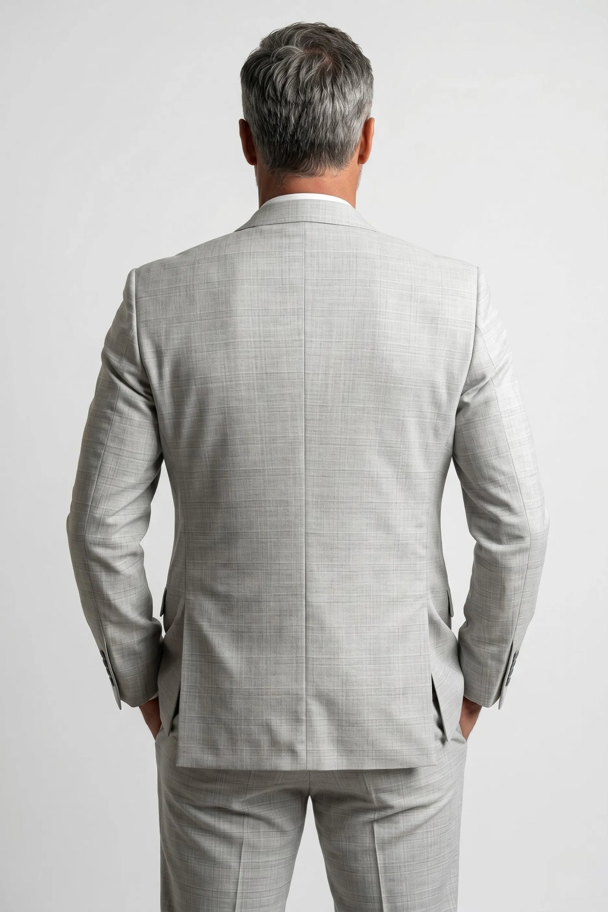 Terno Masculino Poliviscose Cinza Xadrez Sartoria