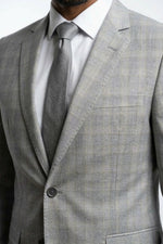 Terno Masculino Grigio Príncipe de Gales Semi Slim