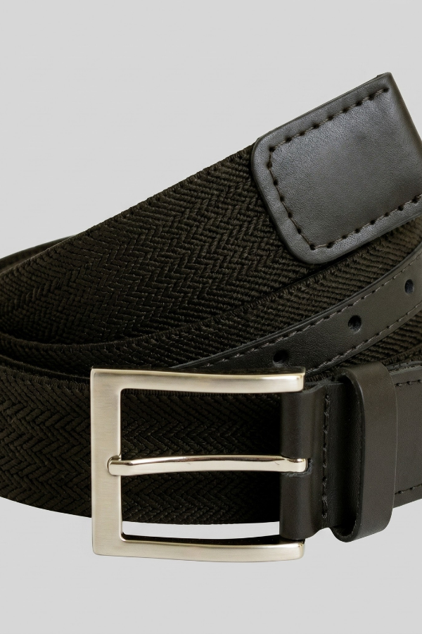 Cinto Masculino Casual em Couro Legítimo com Elástico