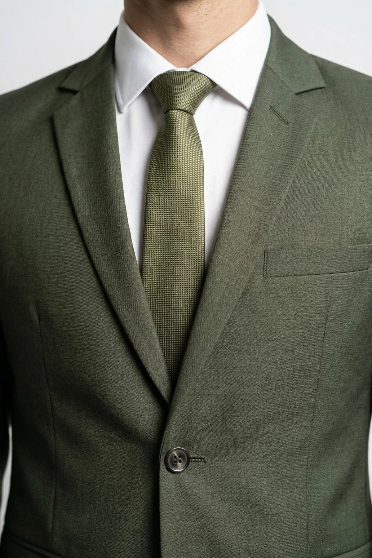Terno Masculino Poliéster Fio Indiano Verde Oliva