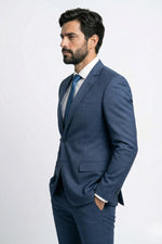 Terno Masculino Poliviscose Semi Slim Firenze Azul Xadrez