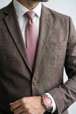 Terno Masculino Melange Semi Slim Marrom Café