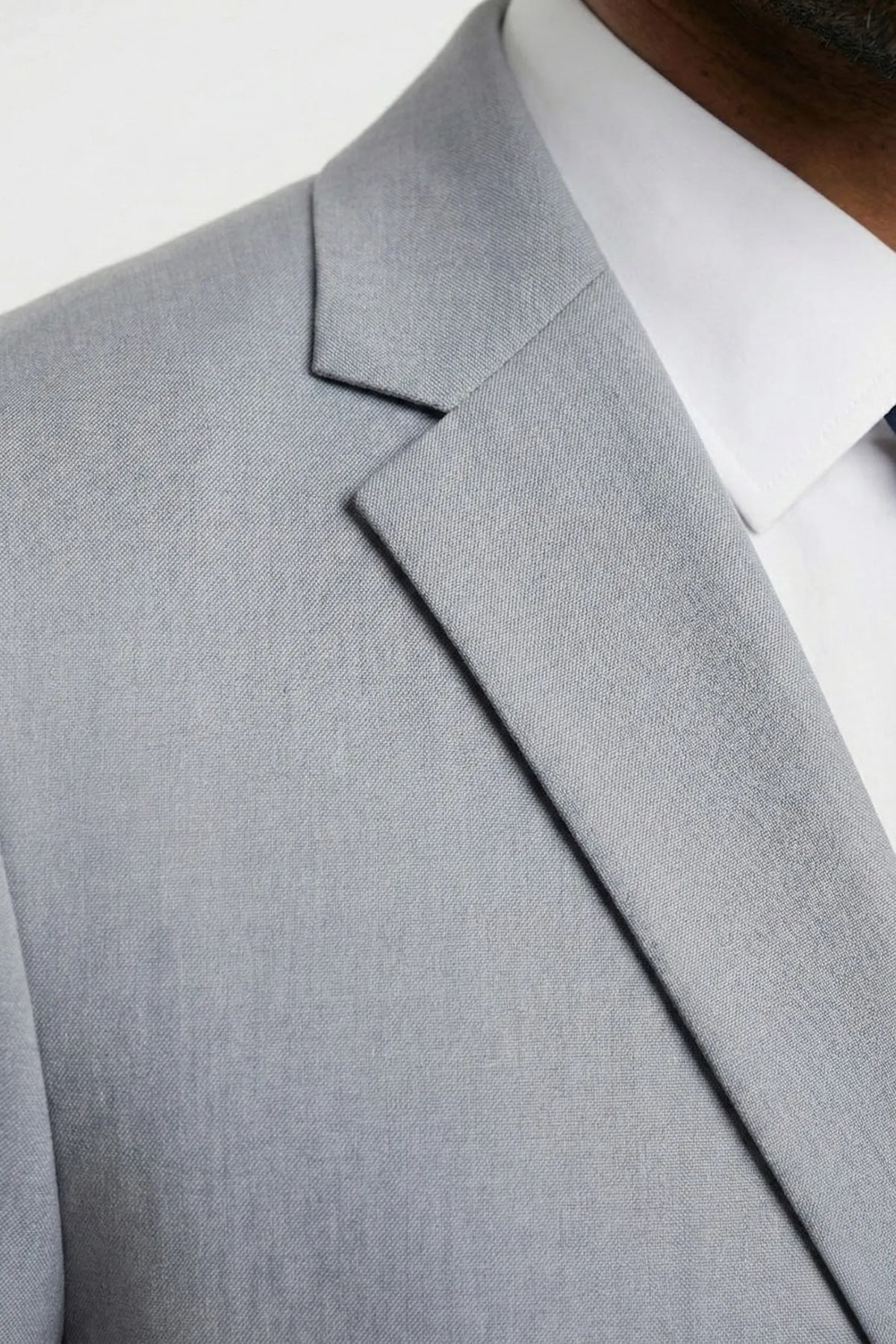 Terno Masculino Poliéster Semi Slim Cinza Claro