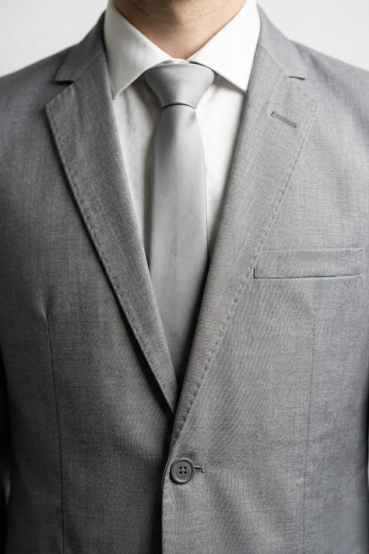Terno Masculino Poliviscose Semi Slim Cinza Platina