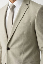 Terno Masculino Poliéster Semi Slim Areia Mesclado