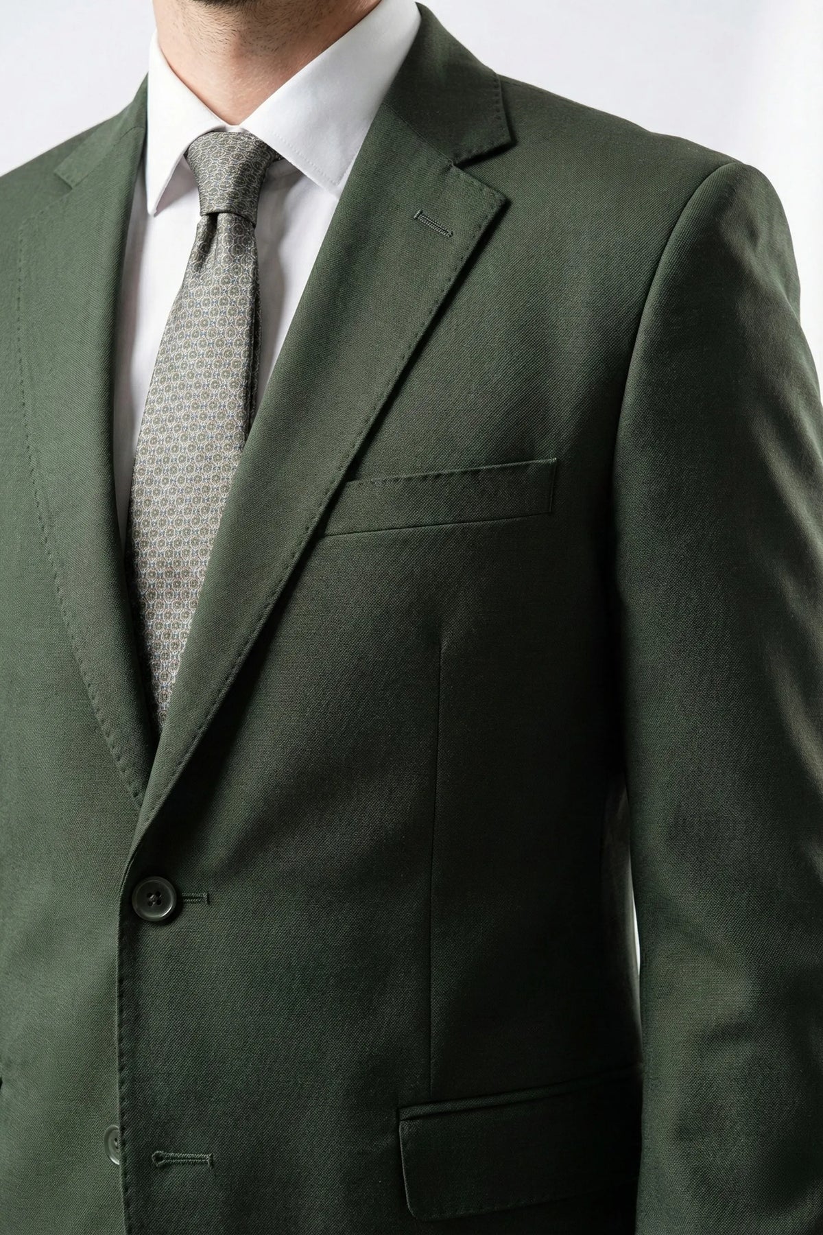 Terno Masculino Poliviscose Semi Slim Verde Militar