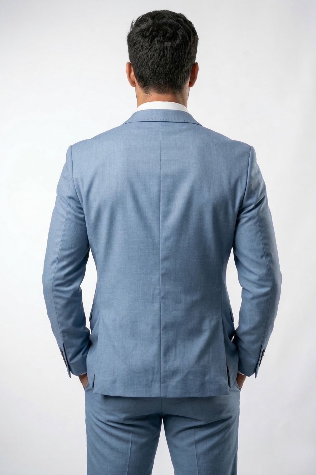 Terno Masculino Poliviscose Semi Slim Azul Claro