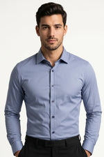 Camisa Social Masculina Slim com Elastano