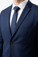 Terno Masculino Poliéster Slim Azul Marinho