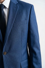 Terno Masculino Poliéster Semi Slim Azul Turquesa