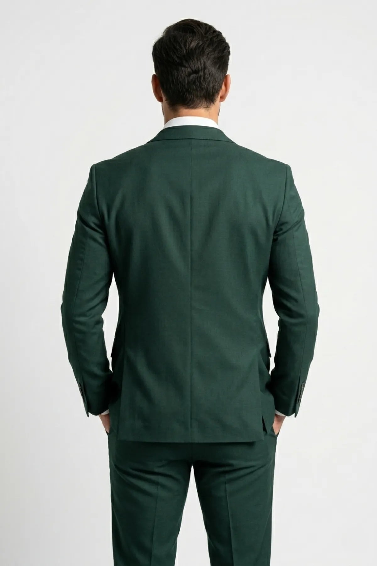 Terno Slim Masculino Verde Escuro em Poliviscose