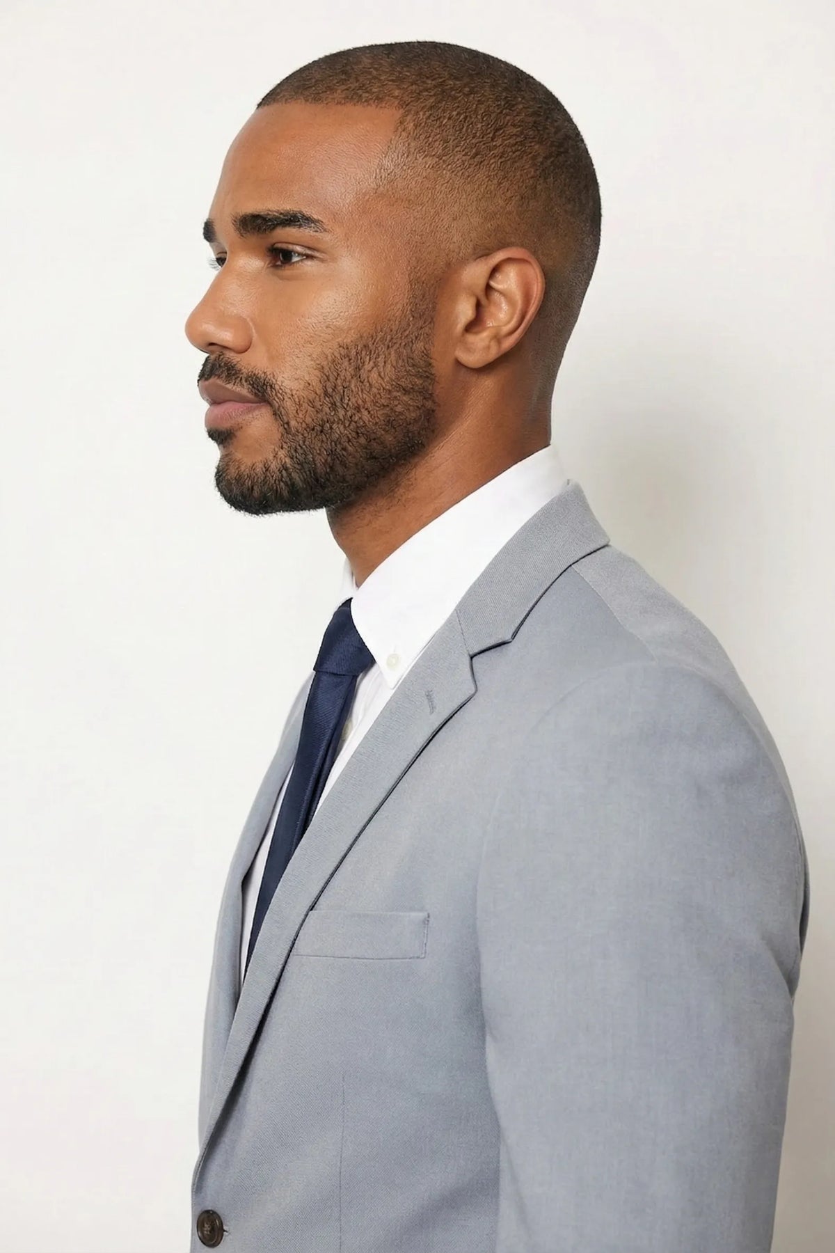 Terno Masculino Poliéster Semi Slim Cinza Claro