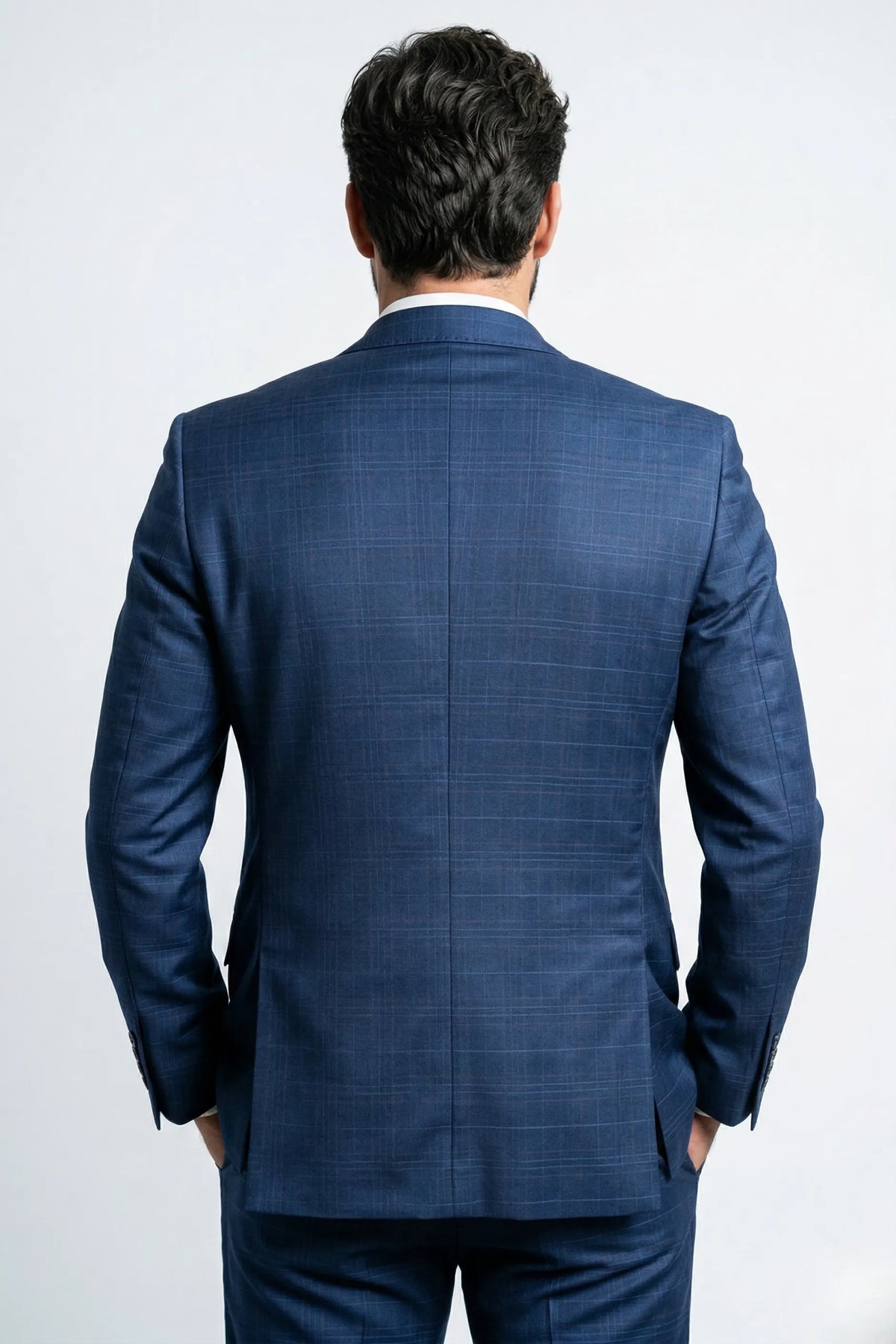 Terno Masculino Poliviscose Semi Slim Firenze Azul Xadrez