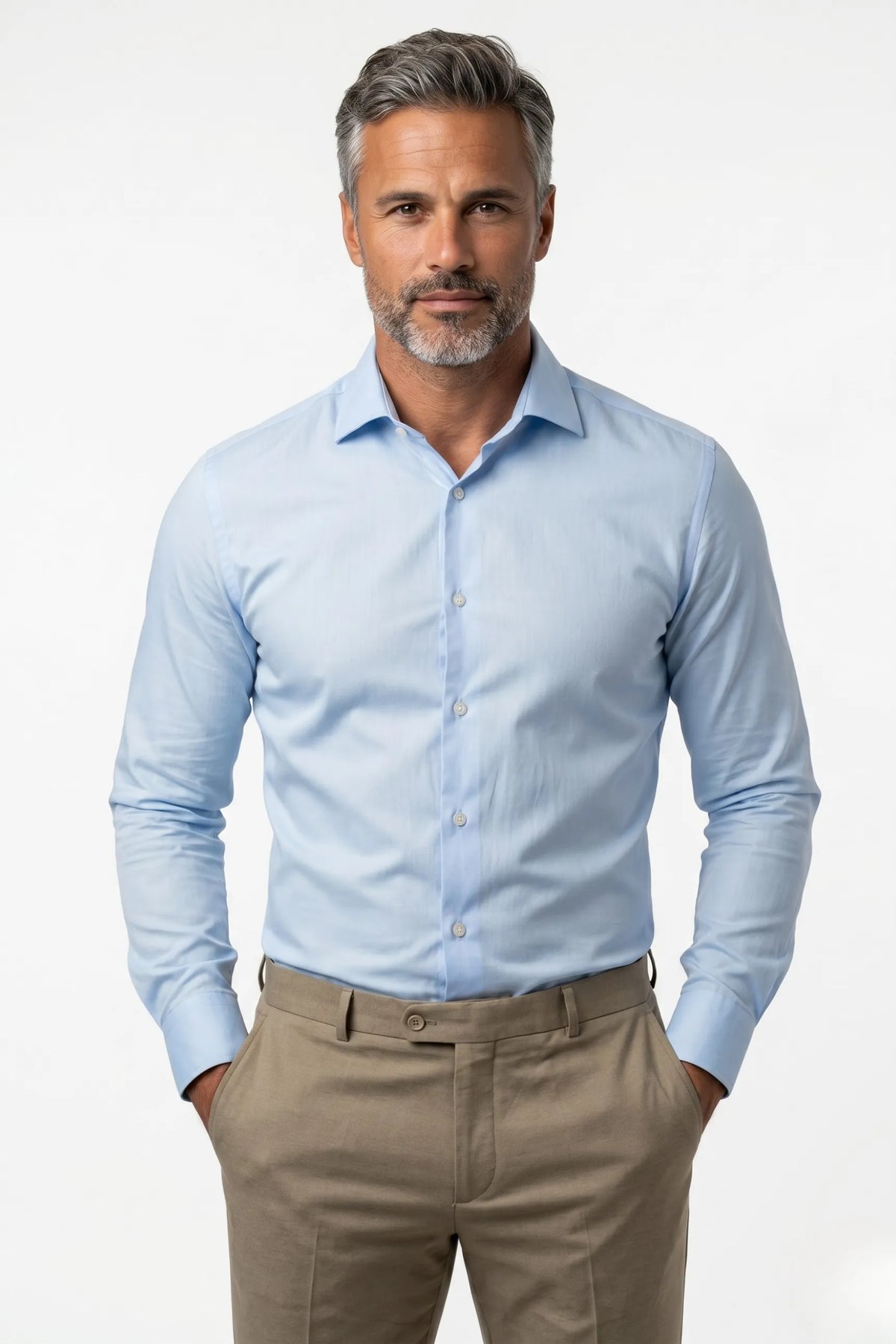 Camisa Social Slim Fit em Algodão Premium