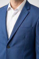 Terno Masculino Poliéster Semi Slim Azul Texturizado