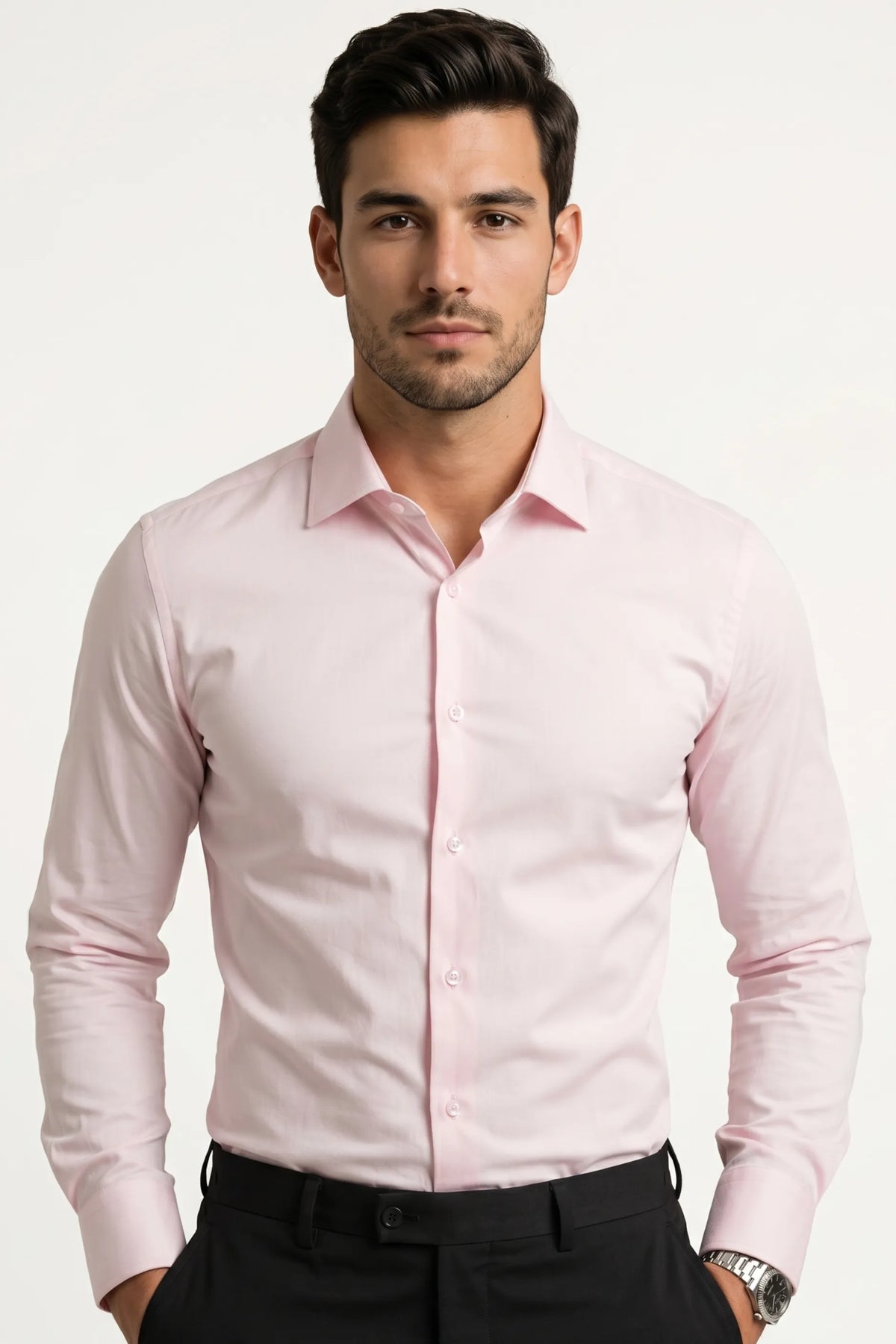 Camisa Social Masculina Slim com Elastano