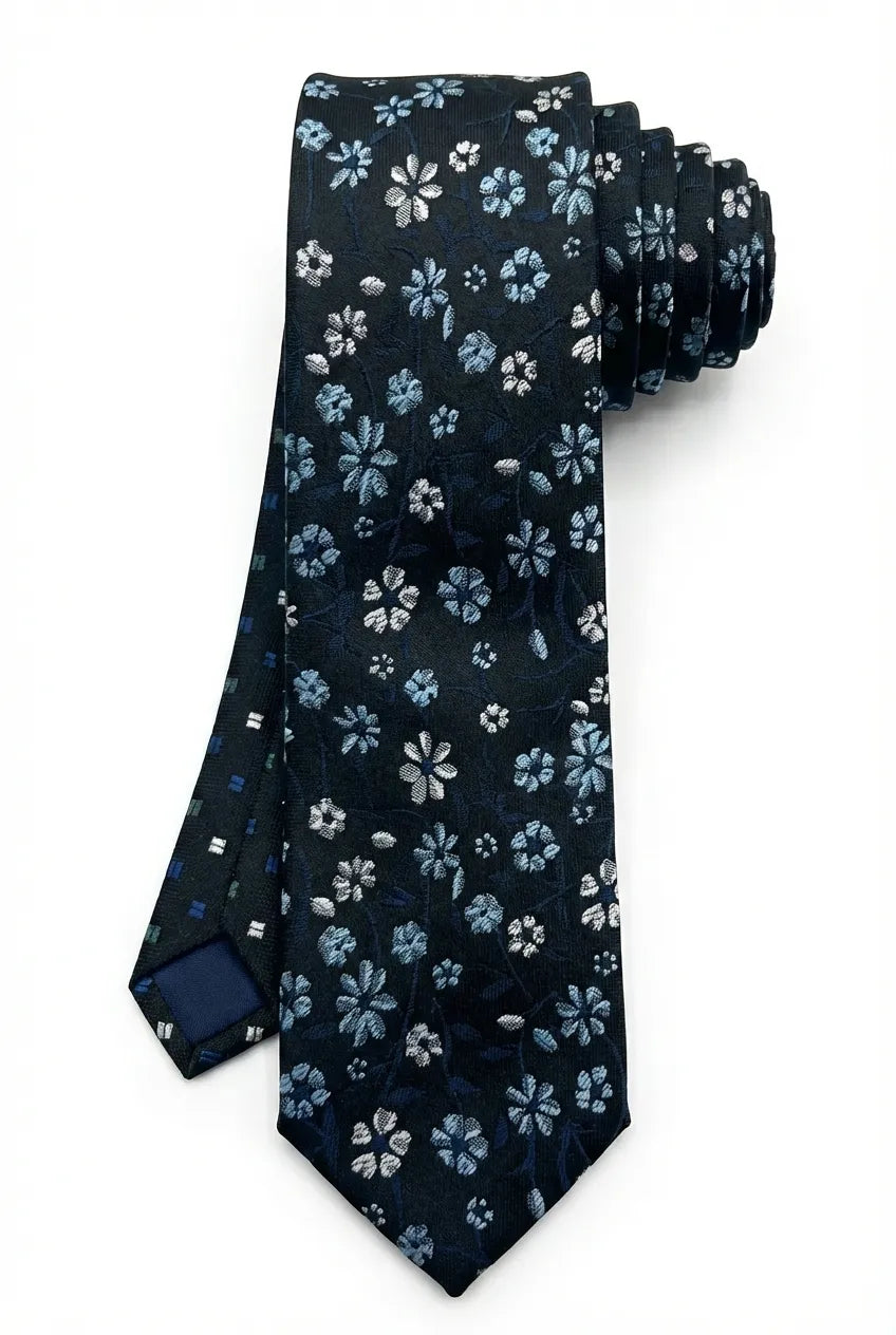 Gravata Masculina Gold Semi Slim Floral