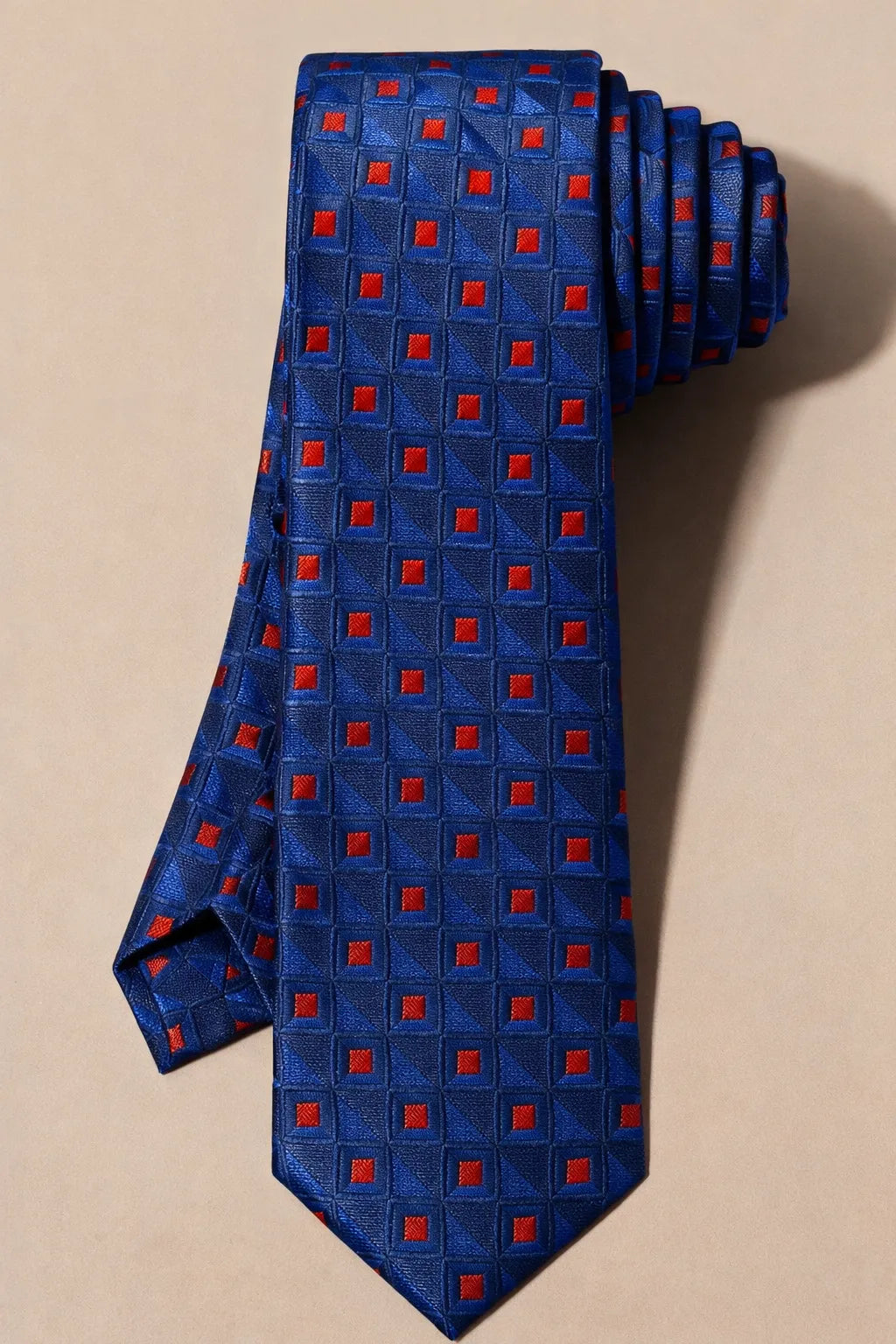 Gravata Masculina Gold Semi Slim Geométrica