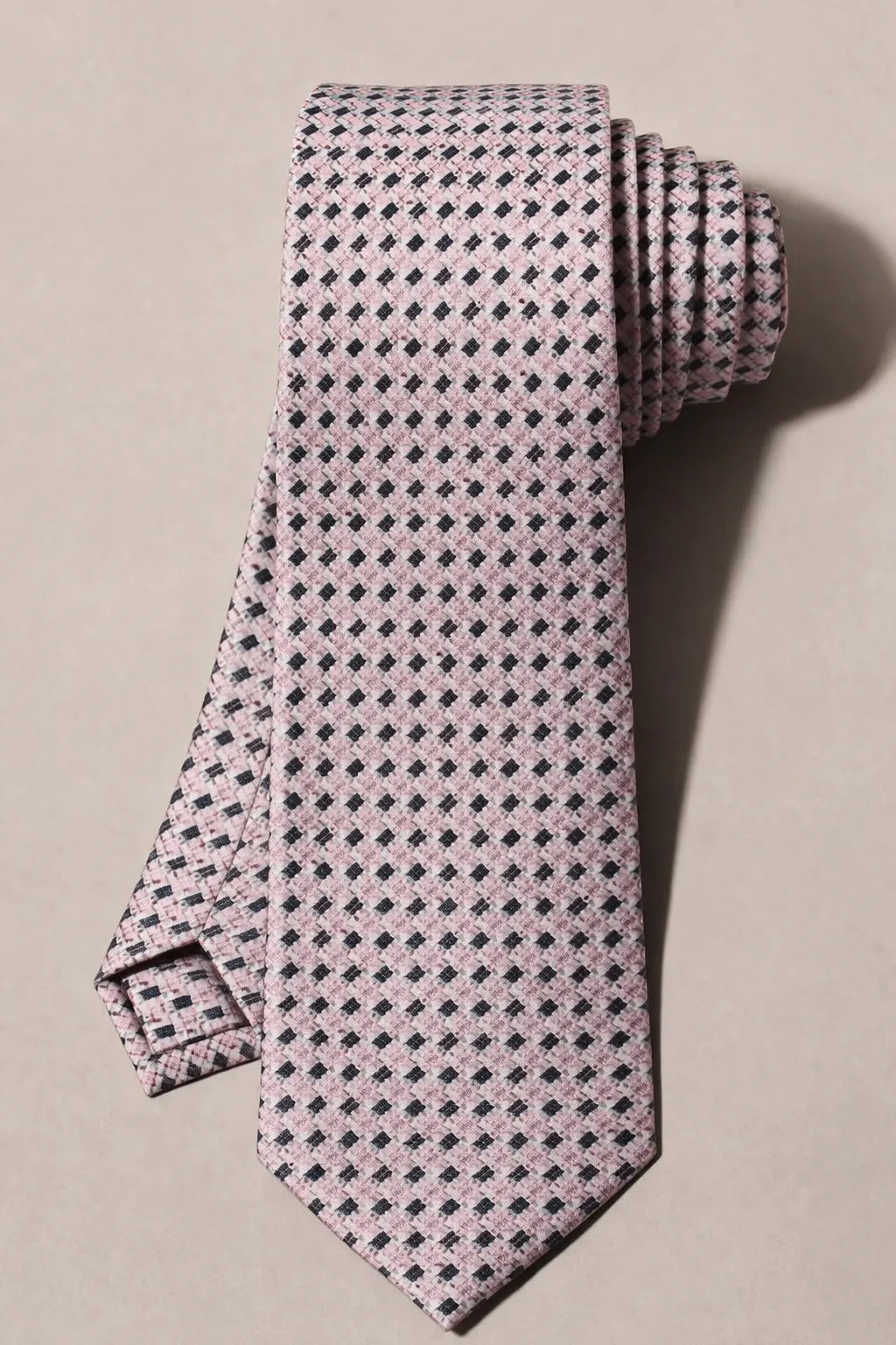 Gravata Masculina Gold Semi Slim Geométrica