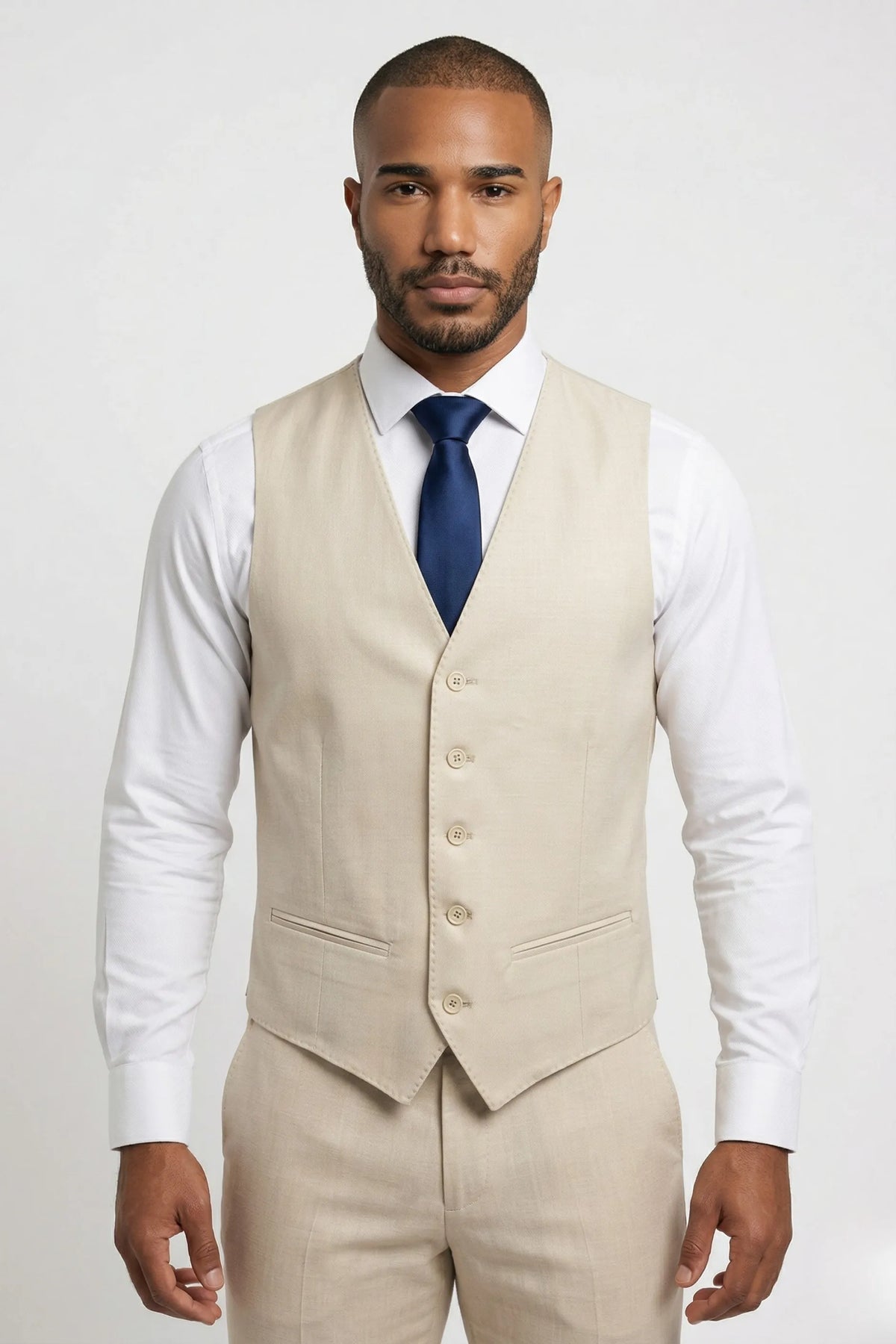 Terno Masculino Poliviscose Semi Slim Bege Riviera