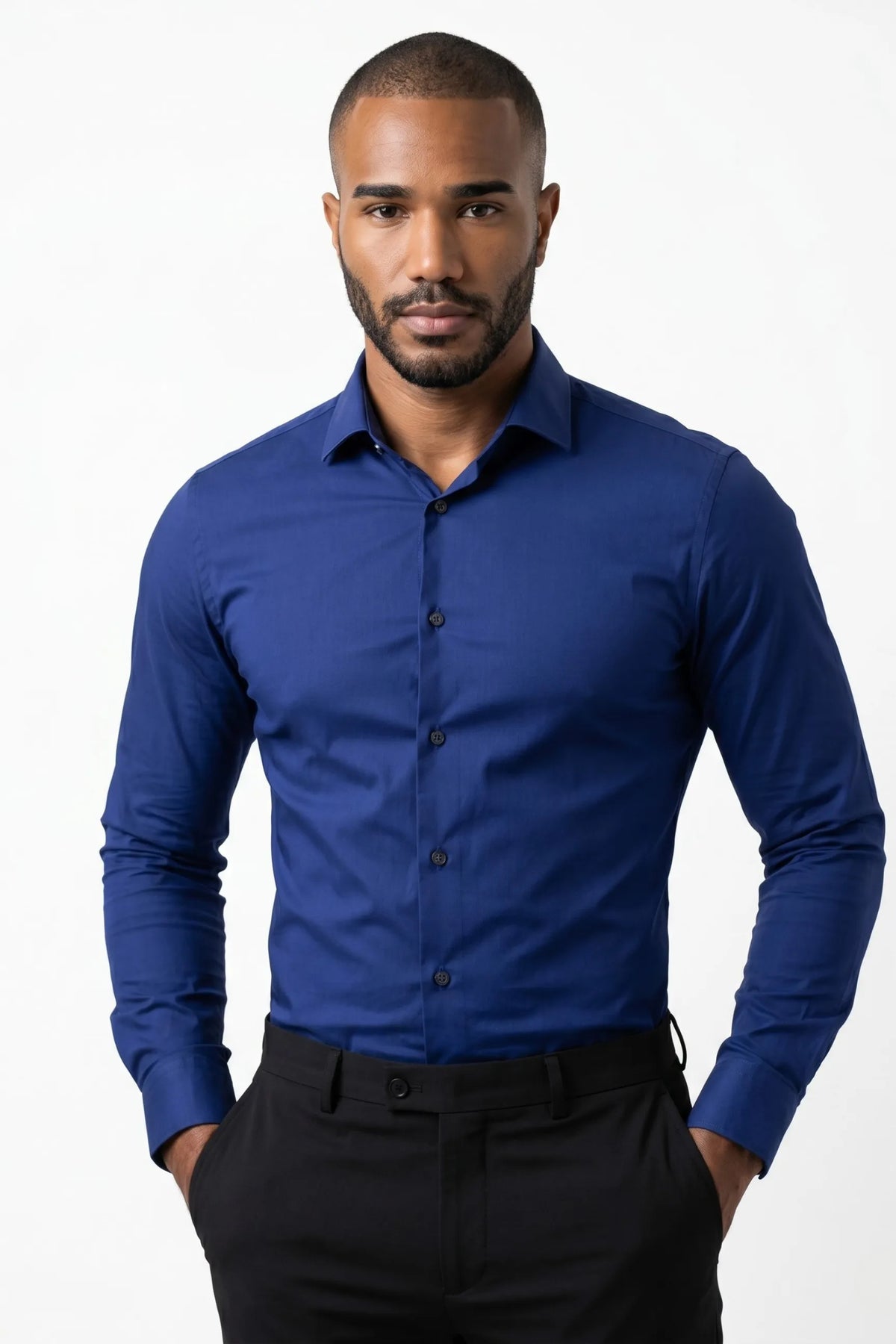 Camisa Social Masculina Super Slim com Elastano