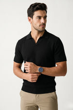 Camisa Polo Masculina Tricot V Textura