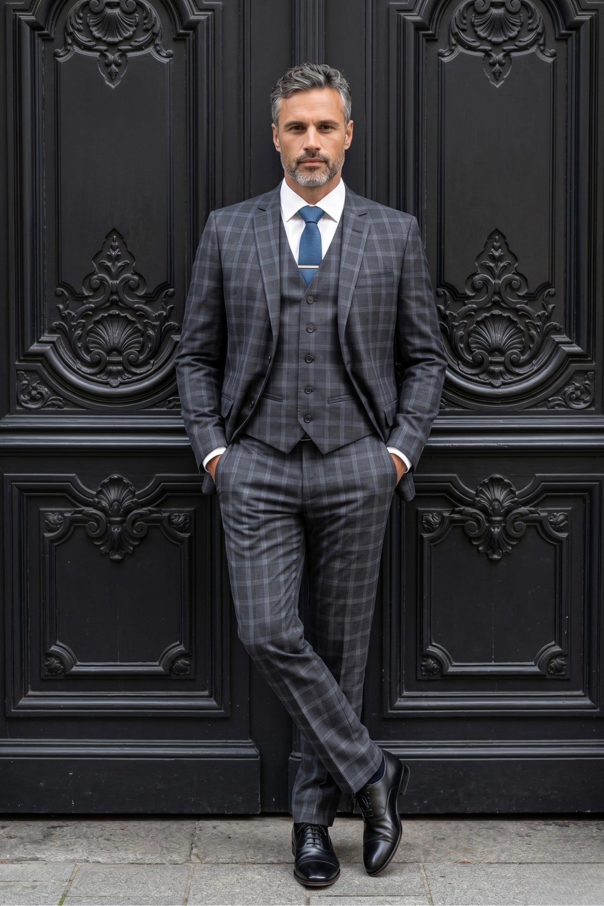 Terno Masculino Poliviscose Slim Xadrez Bellagio