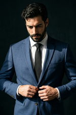 Terno Masculino Poliéster Fio Indiano Azul Marinho