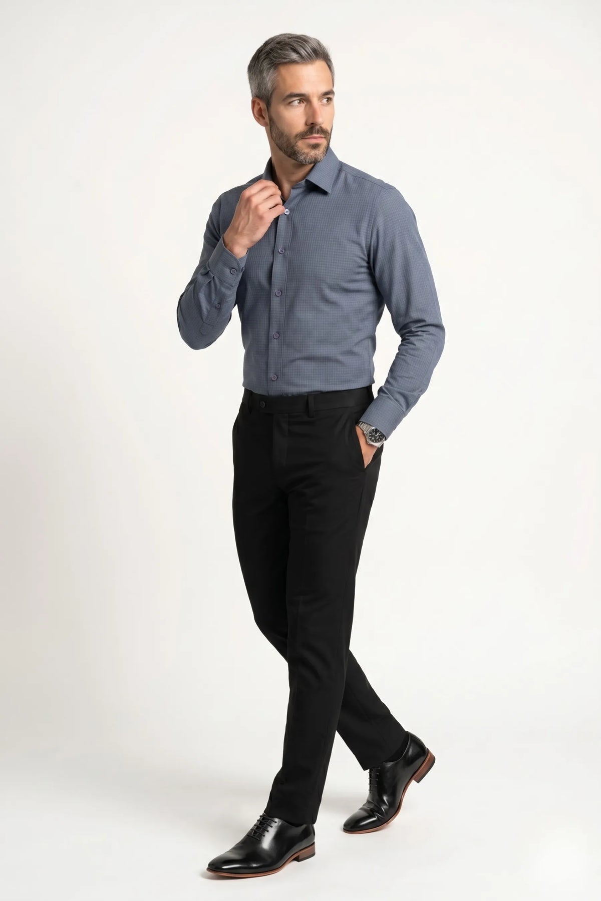 Camisa Social Fibra de Bambu Slim Quadriculada