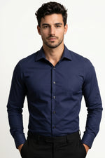 Camisa Social Masculina Slim com Elastano