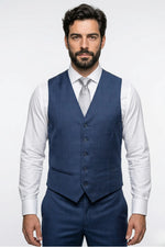 Terno Masculino Poliviscose Semi Slim Firenze Azul Xadrez