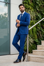 Terno Masculino Poliviscose Semi Slim Azul Bic